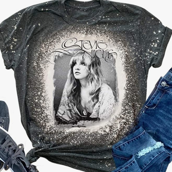 Boutique Tops - NEW Vintage style retro bleached Stevie Nicks Fleetwood Mac Graphic T-Shirt Top